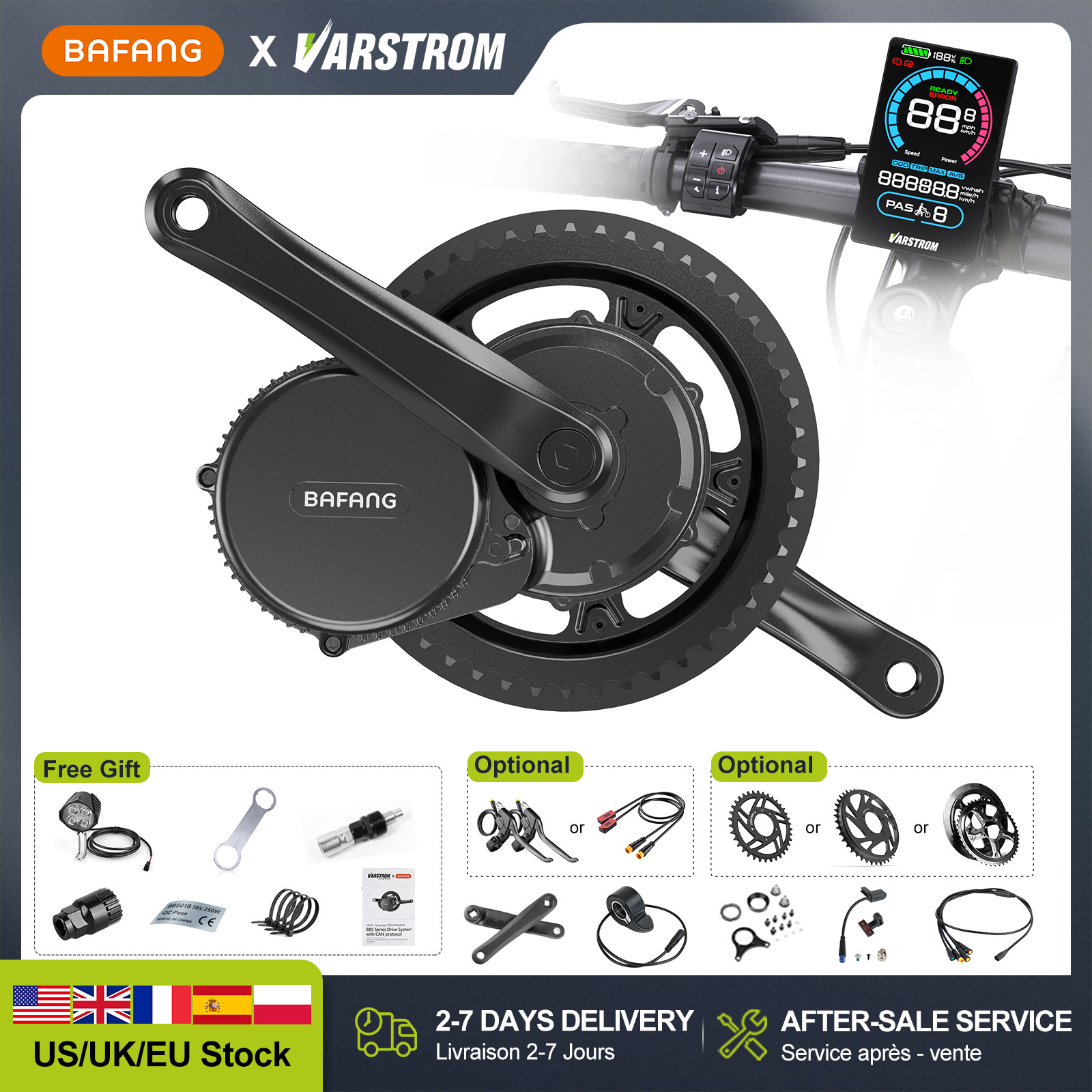 Mid Drive Conversion Kit 1000W - [Disponibilità USA] Motore Centrale BAFANG 48V